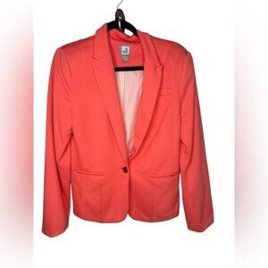 J.C. Penney Coral Orange Front Button Blazer Size Large Long Sleeve